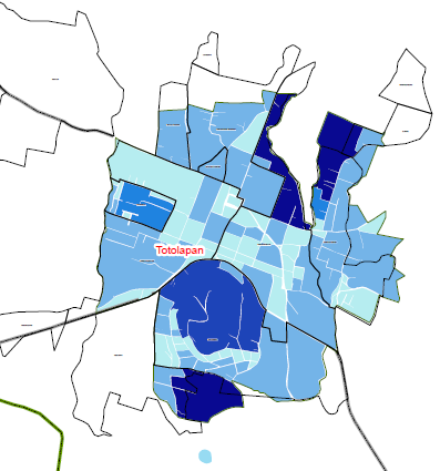 CARENCIA DE DRENAJE EN VIVIENDAS HABITADAS Porcentaje de viviendas particulares habitadas que no disponen de drenaje Santa Bárbara 78 (24%),233 Barrio San Marcos Barrio Purísima Concepción Barrio San