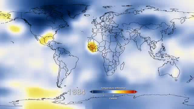 Tendencia de calentamiento climático a largo plazo en el mundo (video) Ir a sitio WEB Este mapa de la NASA codificado por colores muestra la evolución de anomalías en las temperaturas superficiales