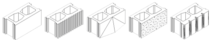 2.3.- Tipos y formatos de piezas Ejemplo de designación de una pieza de albañilería de hormigón: Ladrillo de hormigón de árido denso. Categoría: II. Dimensiones: nominales 250x125x60mm.