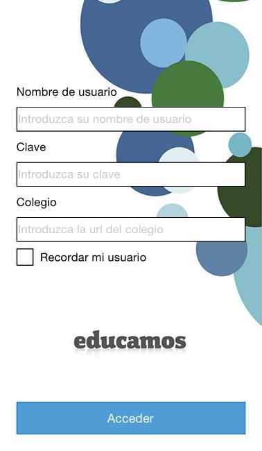 El usuario también tiene la opción de recordar el usuario y la url del colegio si lo desea para próximos inicios de sesión.