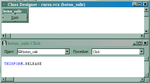 49 Creación de Clases de Objetos En Visual Foxpro se pueden crear clases de objetos que pueden de uso muy común, como por ejemplo el botón salir es muy comun en todas las pantallas.