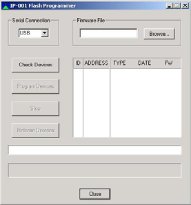 IP-001 Flash Programmer -22 3.8.- Une fois les modules programmés, le suivant texte apparaîtra sur le fenêtre: Device Programmed Successfully. 3.9.