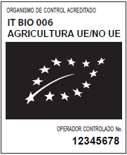 C) Logo UE combinado con indicaciones de control (*) Solo para los productos mono-ingredientes orgánicos,