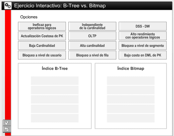 5.3 Tuning de Aplicaciones 5.3.12 EI: B-Tree vs BitMap