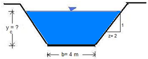 20. Cuál es la profundidad de flujo en un canal rectangular, si el agua fluye en condiciones críticas con una velocidad de 1.2 m/s? De las condiciones críticas en un canal rectangular: 21.