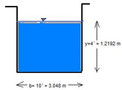 23. Cuál es el diámetro de un canal semicircular que tiene la misma capacidad que un canal rectangular de 10 pies de ancho y de 4 pies de profundidad?