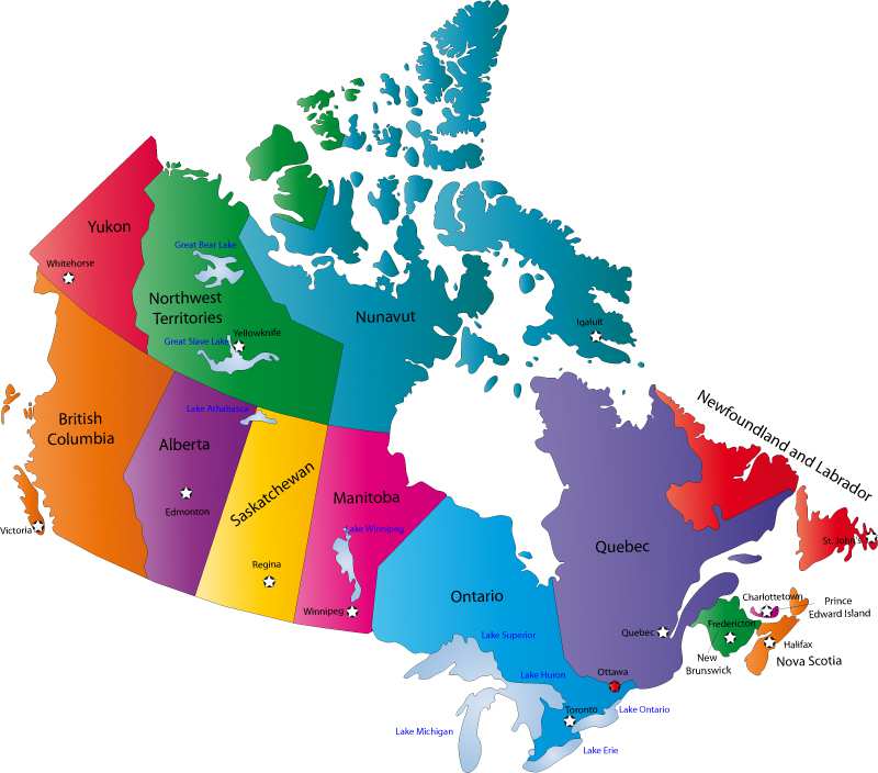 171 Canadá es una federación de diez provincias y 3 territorios Entre las principales ciudades se encuentra Toronto, Vancouver, Calgary y Montreal Terranova y Labrador 514.