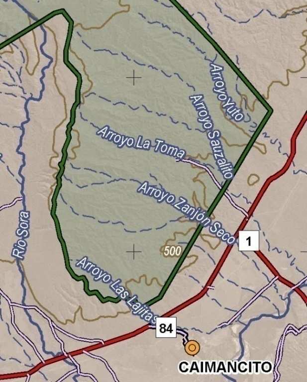 ( ) El AII se delimitó en función de los límites hidrológicos: cuencas de los arroyos Sauzalito, Zanjón Seco, yuto, y otros arroyos secundarios aledaños de manera de abarcar toda el área de