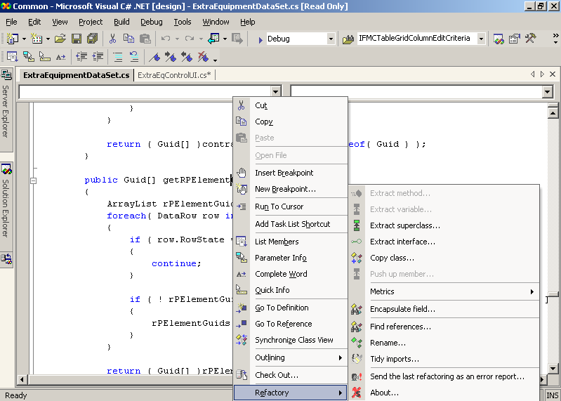 C# Refactoring Herramientas integradas con Visual Studio Simplifican la refactorización del código