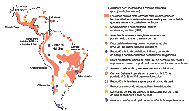 AMÉRICA LATINA Y EL CARIBE: ÁREAS MÁS VULNERABLES AL CAMBIO CLIMÁTICO Fuente: Grupo