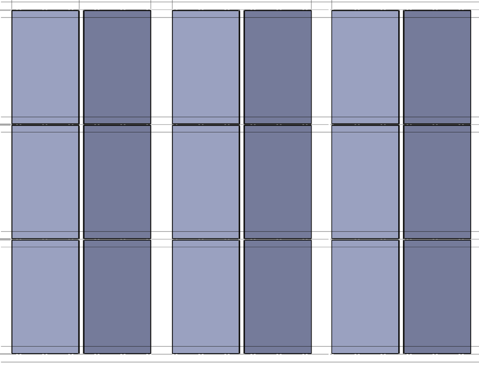 Ejemplo con dimensiones KNUBIX 100/10 Para una matriz de 6 x 3 módulos de 166 cm: 100/10
