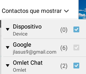 La pantalla Contactos mostrará todos los contactos de Omlet. 4.