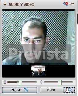 HABILITAR CAMARA DE VIDEO Opciones de la ventana de AUDIO Y VIDEO Visualización Video en vivo Cada usuario puede configurar la calidad y el