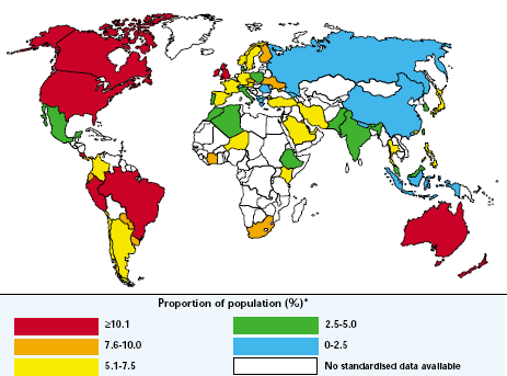 Prevalencia mundial de Asma Mortalidad del Asma (por cada 100,000 casos) Masoli