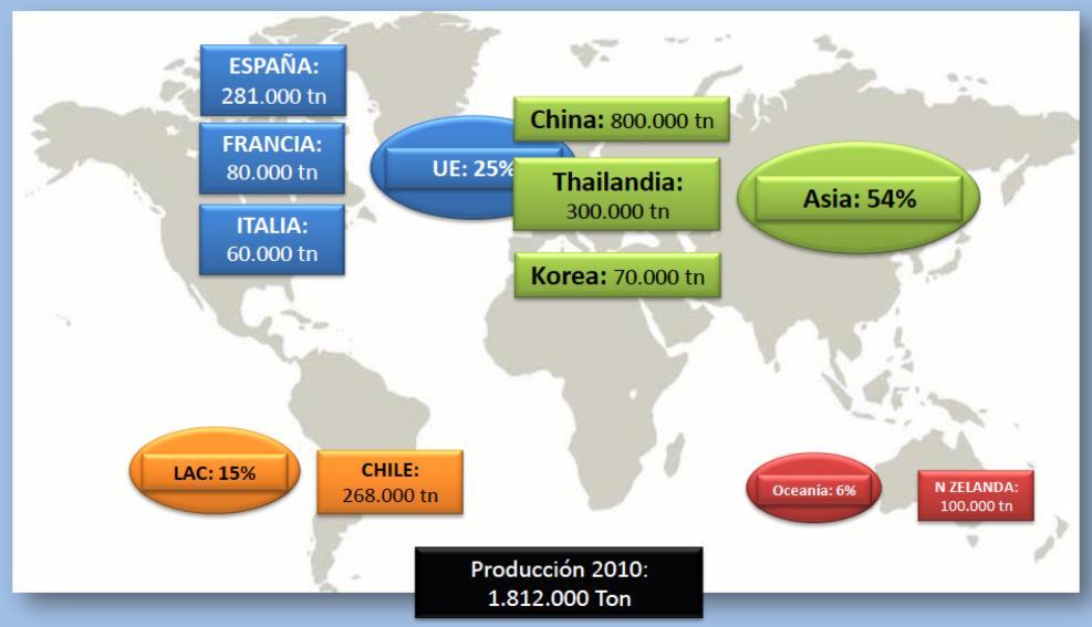 VISION DEL PROGRAMA Chile fué el 3 Productor Mundial (2011)