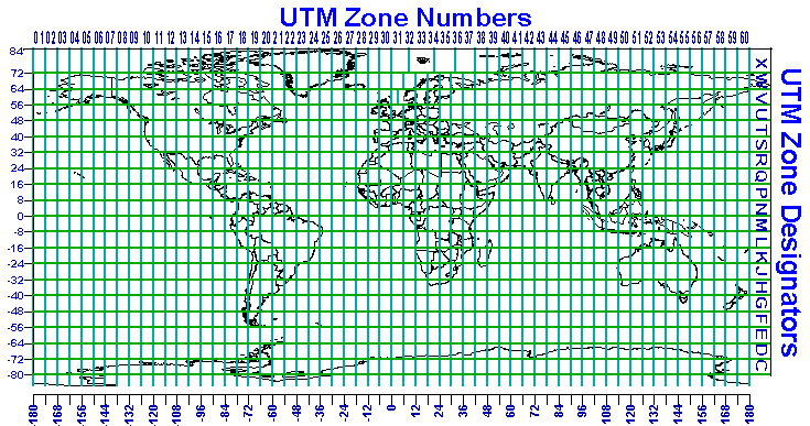 Para la utilización de la proyección UTM, se divide la Tierra en 60 husos de 6º de longitud cada uno.
