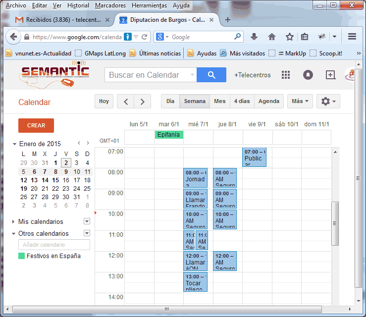 - Multiplataforma - Acceso online - Permite la creación de calendarios - Posibilidad de compartir calendarios y