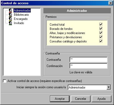 Es habitual que el ordenador de la biblioteca y en particular la aplicación Abies vaya a ser empleada por más de una persona.