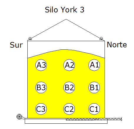 3.2.5 Muestreo del grano en el silo El muestreo de los granos en el silo York 3 se llevó a cabo siguiendo la metodología de la Corporación Arrocera Nacional (CONARROZ) descrita en el capítulo 2.