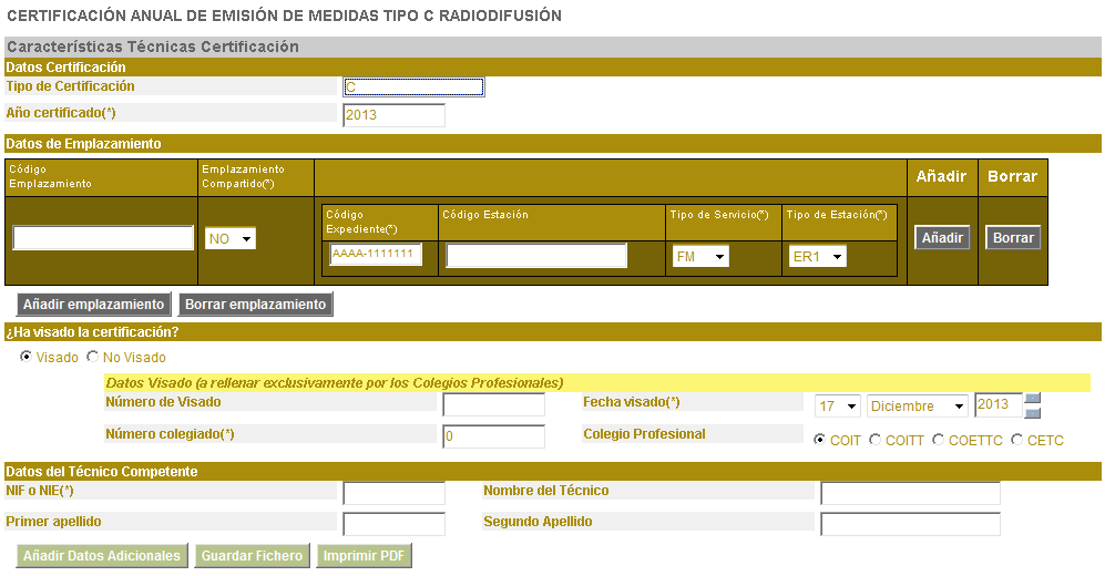 2.6 EsquemaC V: 1 Certificación anual de emisión de medidas tipo C Radiodifusión Al iniciar la herramienta GenXML se muestra la siguiente pantalla: Fig. 59: Pantalla inicial herramienta GenXML.