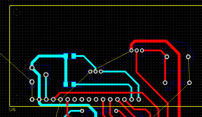Fig. 55. Conexión del zumbador y el display LCD en el PCB 5.1.3.