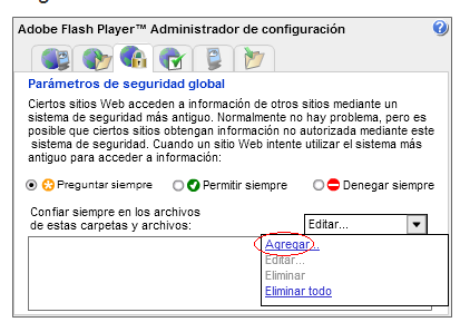4.-Se abre una nueva ventana en la dirección de Macromedia http://www.macromedia.com/support/documentation/es/flashplayer/help/settings_m anager.