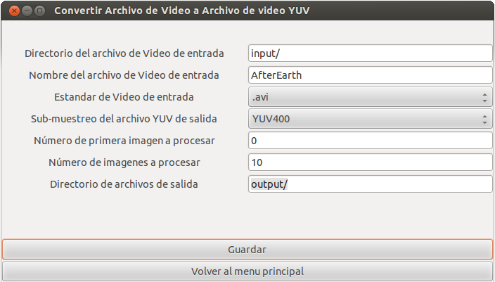 6.2. Resultados 113 6.2.5 Función: convertir secuencia de imágenes de un archivo de video a un archivo YUV Cuando se tiene una secuencia de imágenes de entrada almacenada en un archivo de video (figura 6.