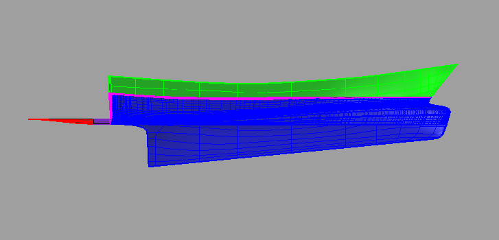 Figura 5.17 Creación de cuchara para casco con flap. Vista Frontal. (Rhinoceros 4.0) Figura 5.18 Creación de cuchara para casco con flap.