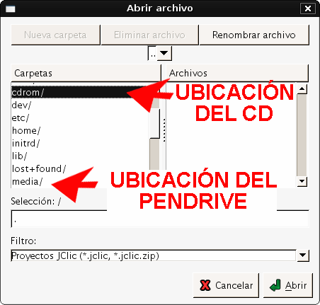 Mete el CD en cada uno de los ordenadores "desconectados" donde quieras instalar las actividades. 5. Abre JClic y selecciona ABRIR del MENÚ ARCHIVO. 6.