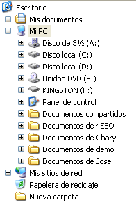 Distribución Windows La distribución de Windows es particular de cada usuario, y parte de su Escritorio, todo está contenido en él. Los elementos que se sitúan en el Escritorio son: Mis documentos.