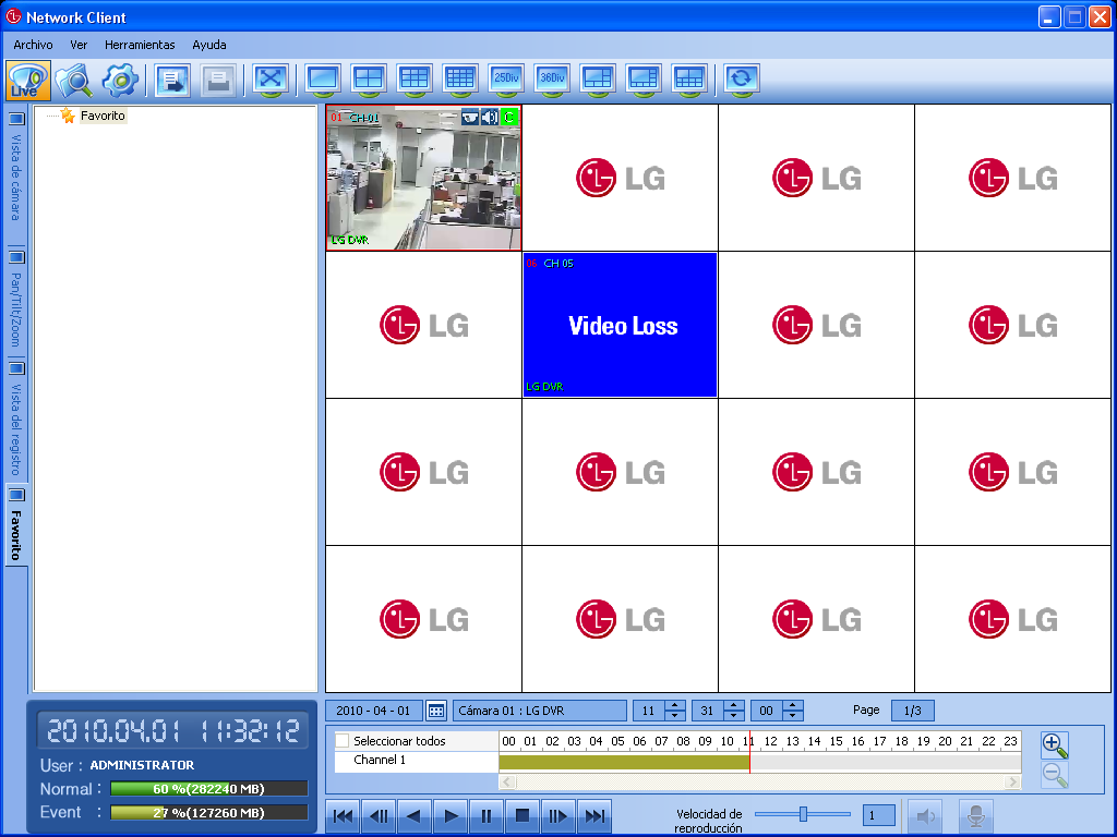 54 Programa LG Network Client Registrar las posiciones preajustadas 1. Mueva la cámara al punto que desee. 2. Haga clic sobre el icono [SET]. 3. Seleccione el número de preajuste que desea registrar.