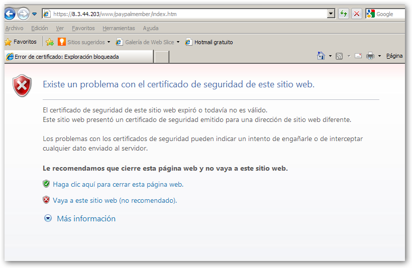 Phishing -comprobaciones con navegadores- el