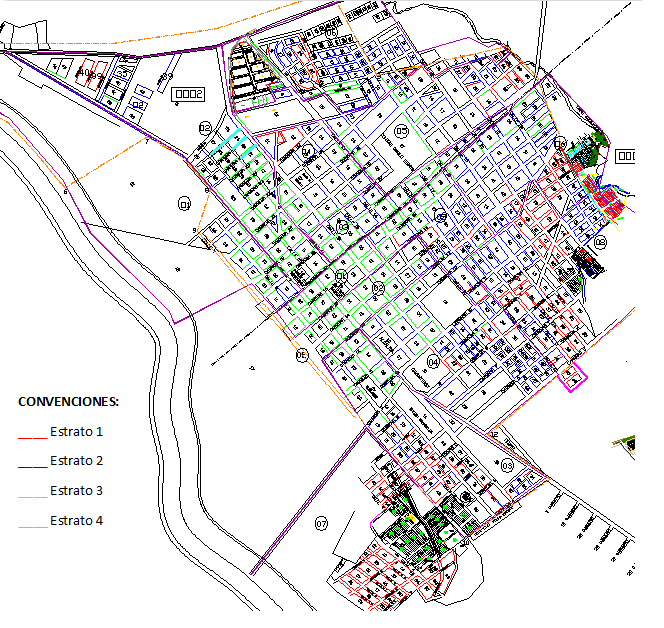 Imagen 4 - Plano Estratificación Urbana del Municipio de Aguazul Comercial Fuente: Planeación Municipal/ Consultoría S&S Unión Temporal, 20