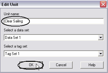 a. Seleccione la ficha Units (unidades). Haga clic en Edit... para editar Unit 1. Puede cambiar el nombre de la unidad de receta, así como editar otras propiedades de la unidad. b.