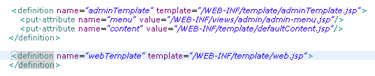 4.8 Implementación de las vistas La integración de Apache Tiles se realiza en el fichero tiles-context.