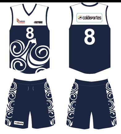 2.3.3.1. BALONCESTO Descripción El uniforme de baloncesto para competencia en la fase final del programa Supérate- Intercolegiados está compuesto por: Camiseta con 3 logos transferidos.