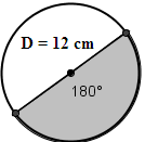 4. Encuentre analítica y gráficamente el área de los sectores circulares siguientes. Empléese π = 3.14. a) Ángulo central 50 y radio 3 cm. b) Ángulo central 75 y radio 5.8 m. 5. Encuentre el área de los sectores circulares sombreados.
