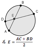 Sesión 30 C). Teorema: D). Teorema: Todo ángulo formado por dos cuerdas que se cortan (ángulo interior) tiene por medida la semisuma de las medidas de los arcos comprendido entre sus lados.