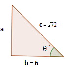 Sesión 36 EJEMPLOS Encontrar un ángulo agudo del triángulo cuando se conocen dos de los lados: a) Dado b = 6 y c = 72 hallar los valores de ζ y a.