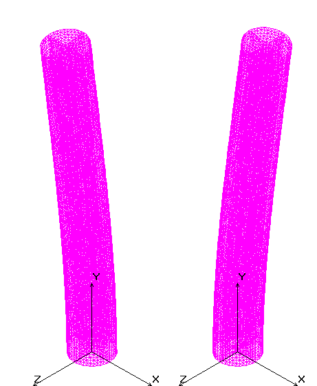 CAPÍTULO 5: MODELIZACIÓN NUMÉRICA En la gráfica de la figura 5.12 se ha representado un esquema de los dos primeros modos de vibración. Figura 5.12 Dos primeros modos de vibración para la torre 2.
