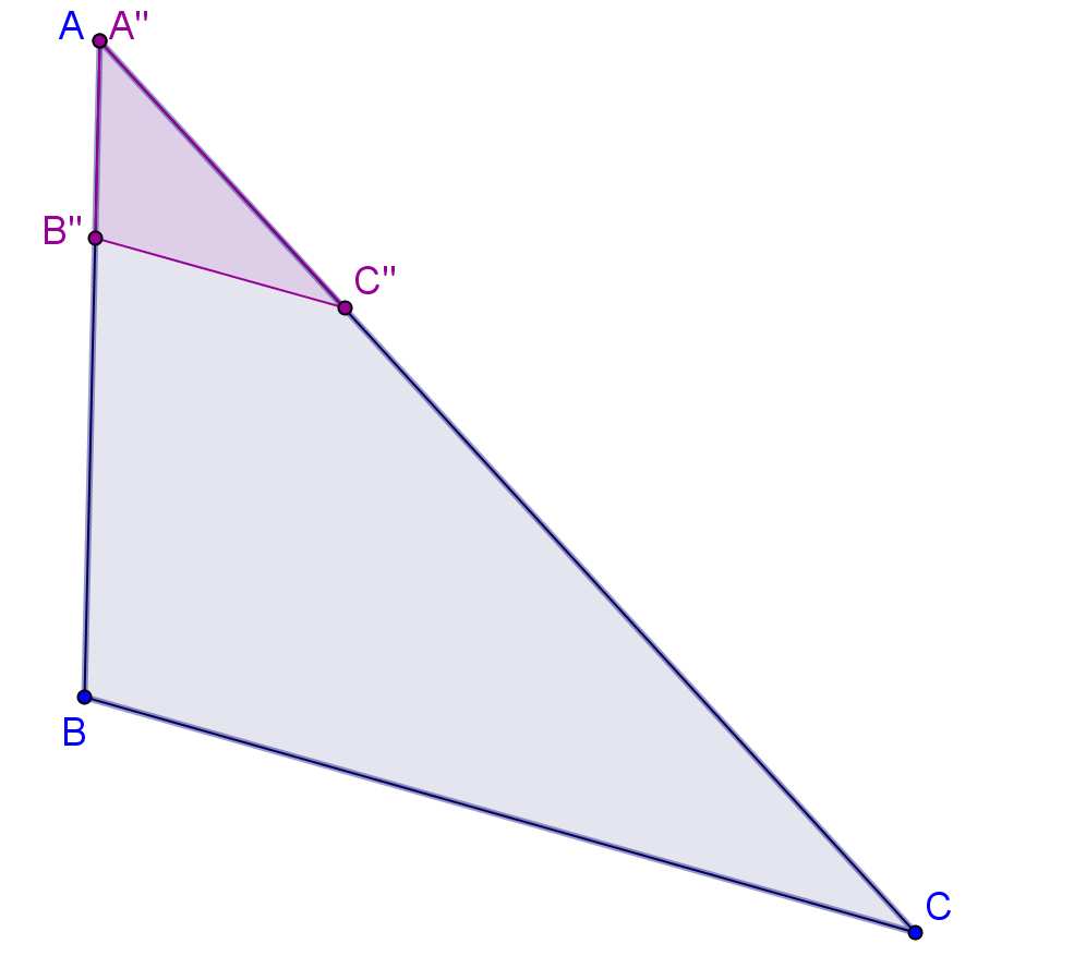 Consecuencia: El teorema de Tales permite multiplicar y dividir segmentos (longitudes), ya que si en la proporción se supone AB=1, entonces se obtiene AC=A C /A B (AC es el cociente de A C y A B ) y