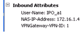 Configuración de Avaya VPN Gateway A continuación se muestran los atributos de entrada que provienen del AVG al Servidor Radius durante la solicitud de autenticación.