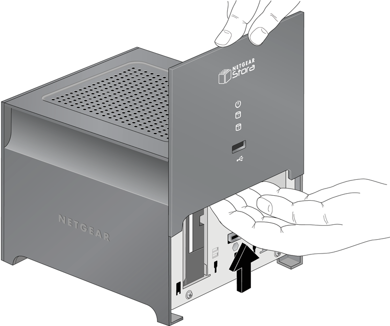 Instalación de un disco NETGEAR Stora incluye dos ranuras para instalar discos SATA.