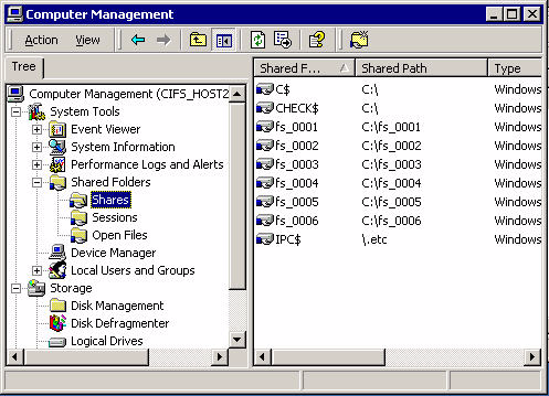 Creación de recursos compartidos y configuración de ACLs en un Data Mover Este procedimiento crea un recurso compartido en un Data Mover para Windows 2000 o Windows Server 2003. Paso 1.