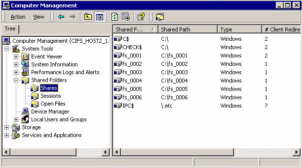 Monitoreo del acceso a recursos compartidos en el Data Mover Para Windows 2000 o Windows Server 2003, utilice este procedimiento para monitorear el acceso a recursos compartidos en el servidor CIFS.