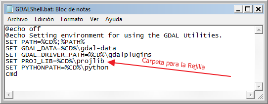 La rejilla debe estar en la carpeta de proyecciones de las librerías GDAL por defecto projlib no obstante dependiendo de la versión de GDAL o la instalación que se use (por ejemplo la version de GDAL