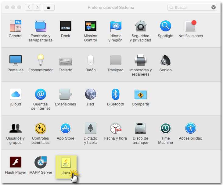 Si el equipo es Mac OS X, deberá seguir los siguientes pasos para iniciar el panel de control de Java; a) Haga clic en el icono de Apple en la esquina superior izquierda de la pantalla.