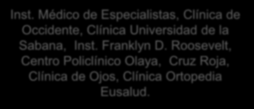 Servicio de urgencias clínicas Bogotá Clínica Tarifa Clínica VIP $ 0 Fundación Clínica Shaio $ 70.