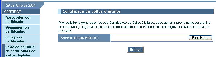 Obtener Certificado para Sellos Digitales (3/4) Funciones del Portal CertiSAT Revocar