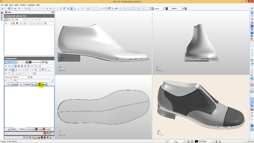 Create heel For creating a heel, select the bottom surface of the sole. Give values for heel height, also for its width and length.